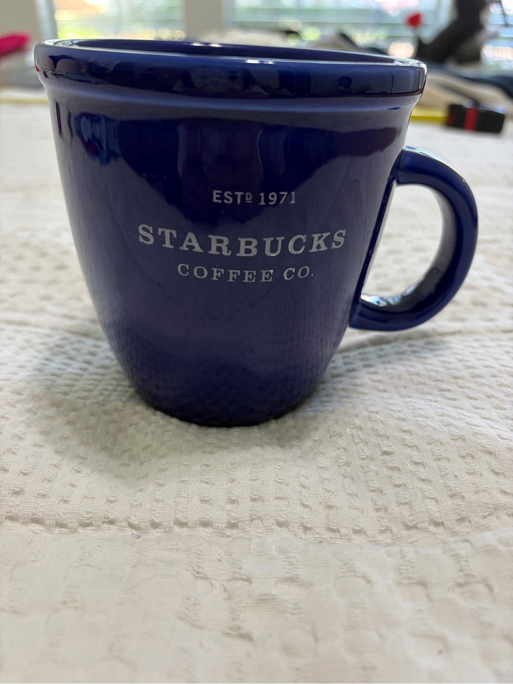 Starbucks Deep Blue Ceramic Coffee Mug with White Logo